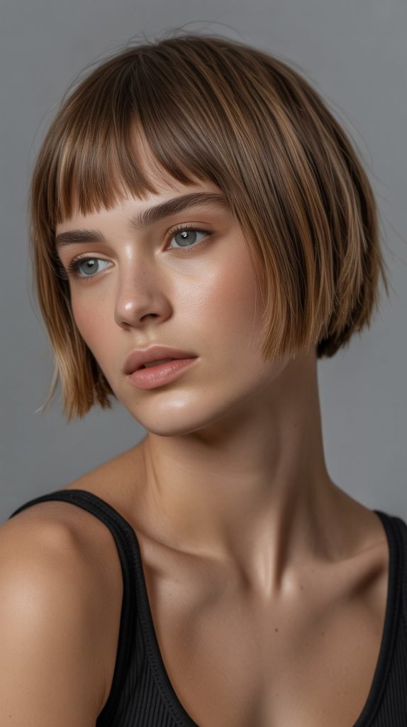 Contemporary Bob with Modern Fringe