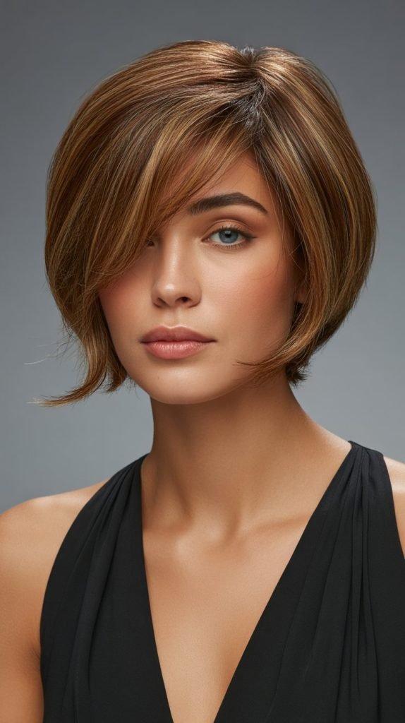 Layered French Bob with Side Part
