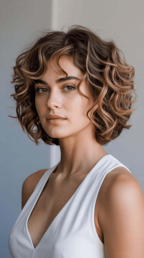 Curly Bob with Face-Framing Layers