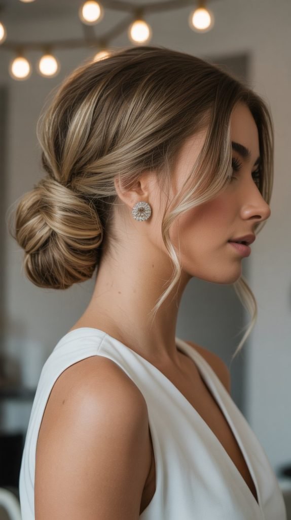 Modern Chignon with Textured Finish