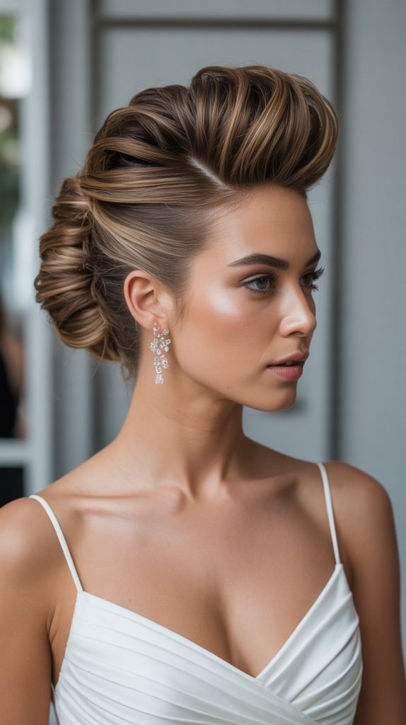 Faux Hawk Updo with Twisted Sides