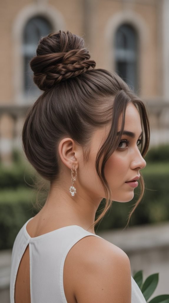 Textured Top Knot with Braided Base