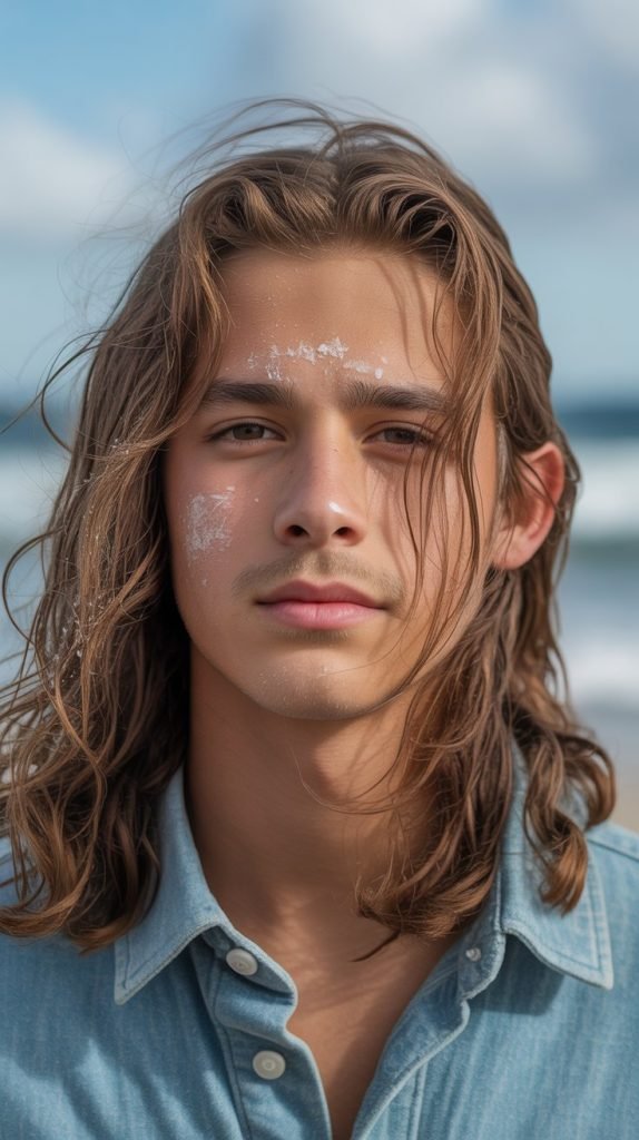  Long Hair with Sea Salt Spray
