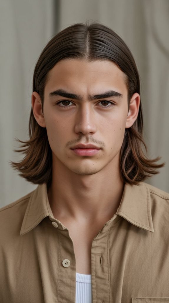  Long Straight Hair with Side Part