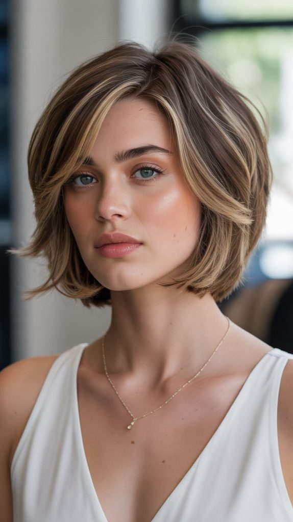 Layered Bob with Side Fringe
