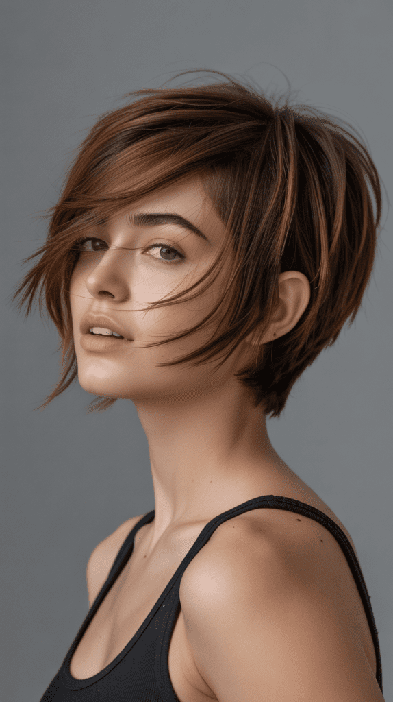 Choppy Layered Pixie with Movement