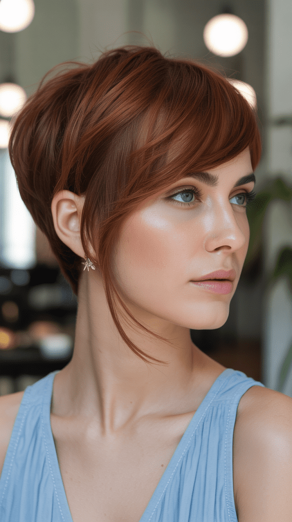 Pixie Cut with Long Side Bangs