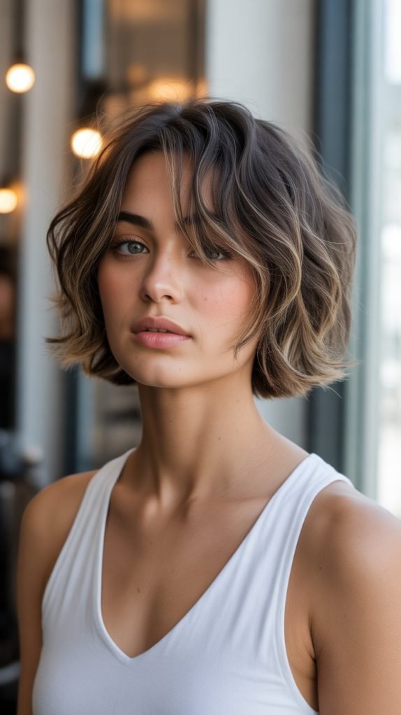 Razor-Cut Shaggy French Bob