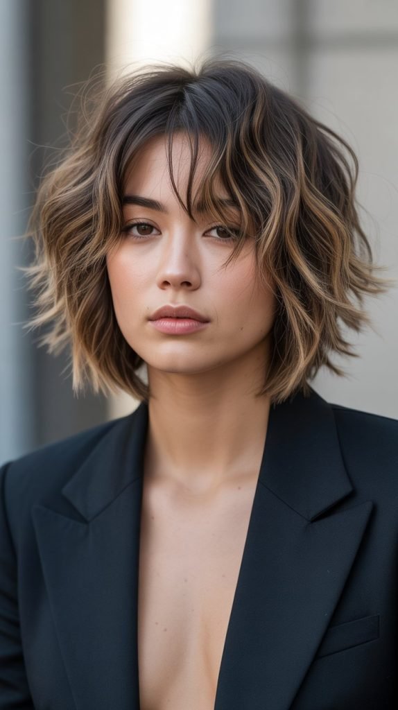 Shaggy Bob with Bangs and Layers