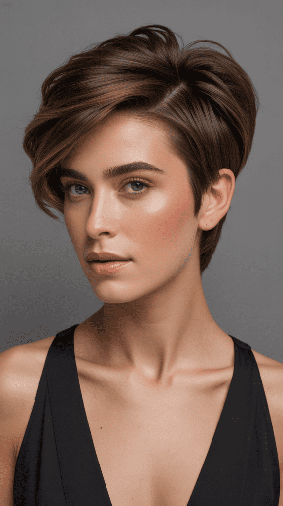 Side-Parted Pixie with Volume