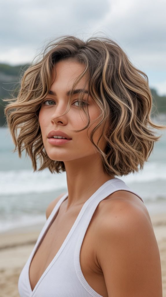 Textured Wavy French Bob