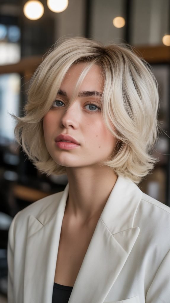 Layered French Bob for Fine Hair