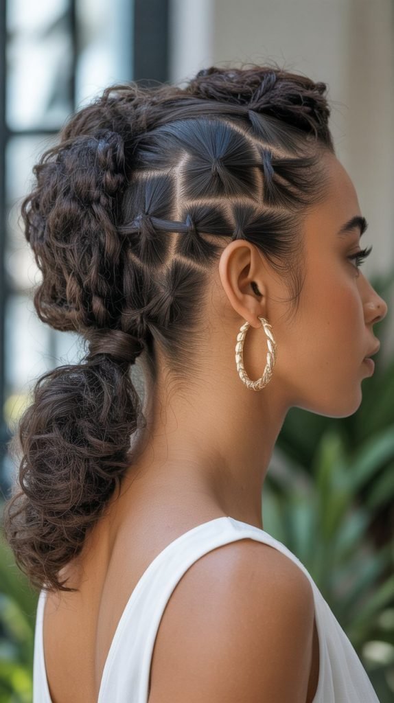 Low Side Ponytail with Twisted Detail