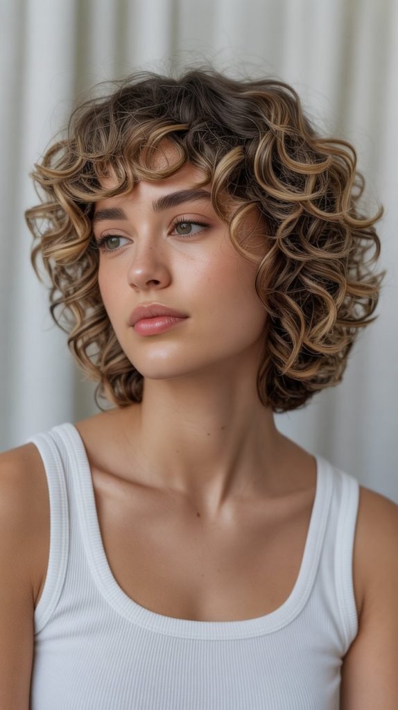 Curly Bob with Curly Fringe