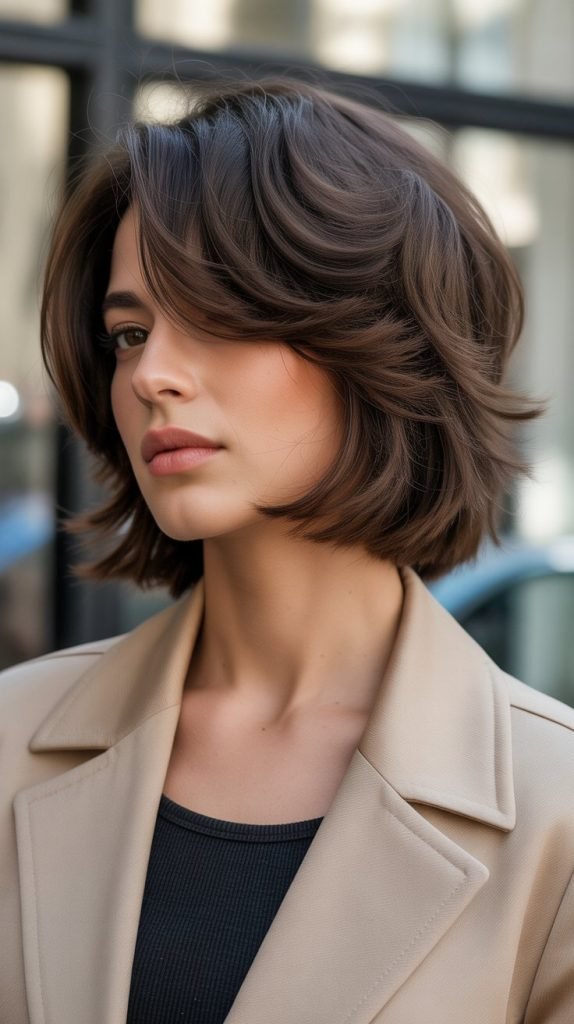 Layered French Bob for Thick Hair
