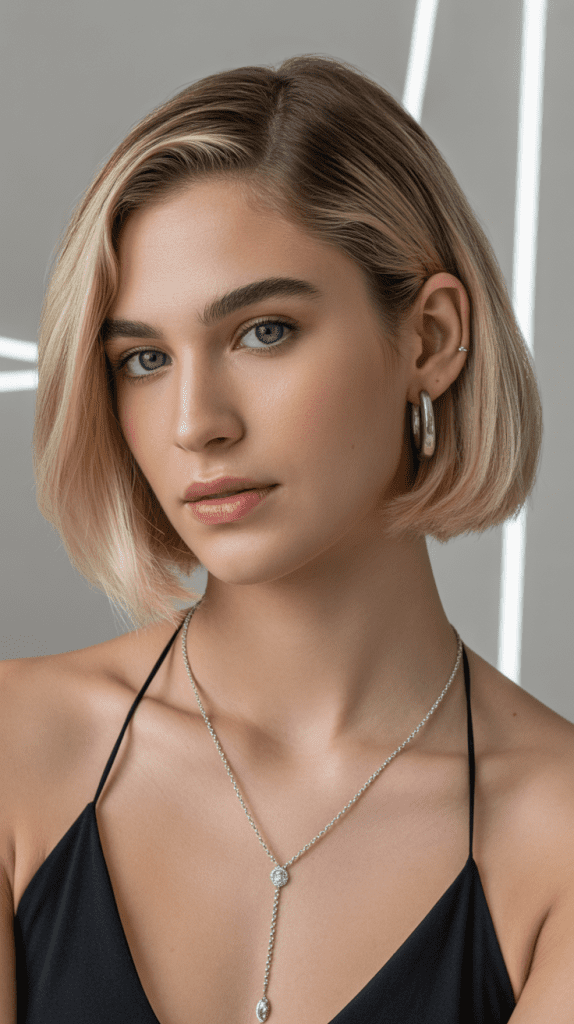 Sleek Bob with Face-Framing Layers