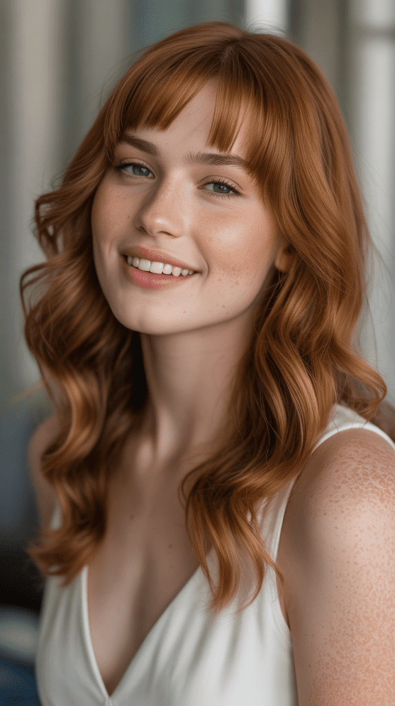 Side-Swept Bangs with Loose Curls