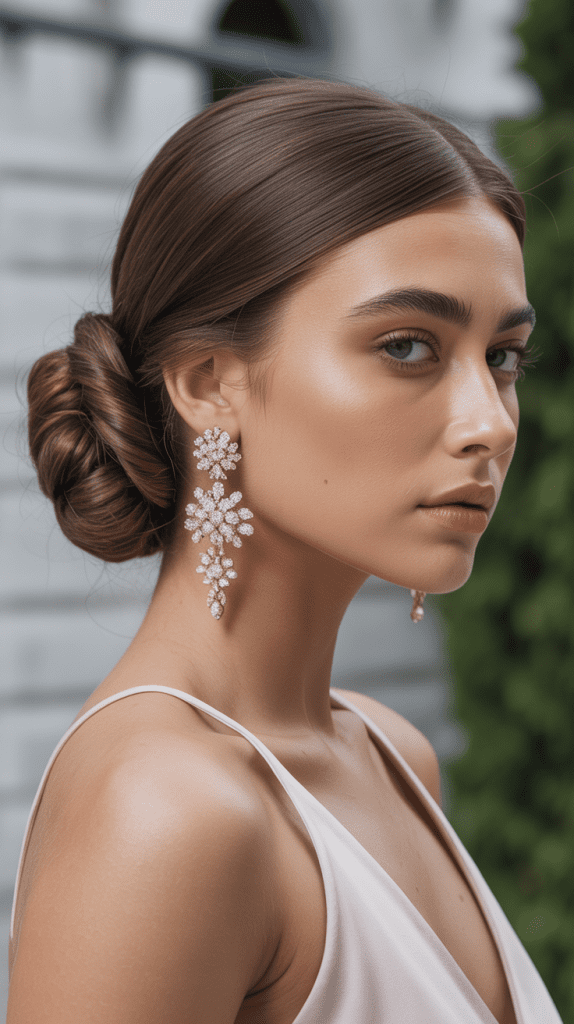  Low Chignon with Twisted Details