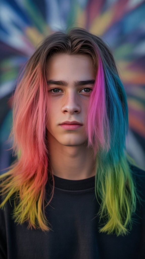 Long Hair with Color Streaks