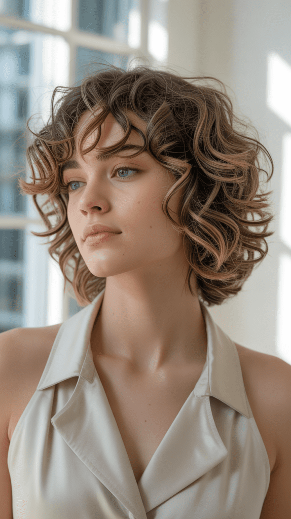 Voluminous Curly Bob for Fine Hair
