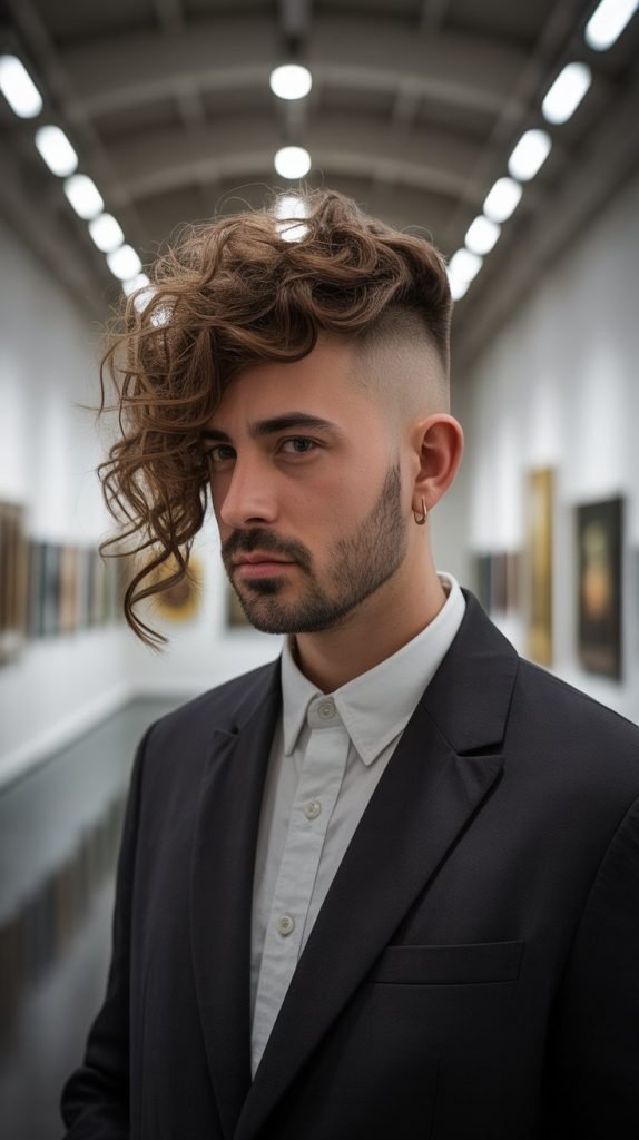 Asymmetrical Curly Cut