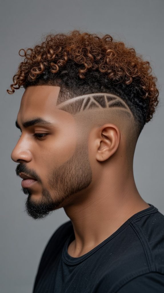 23. Artistic Fade with Curly Design