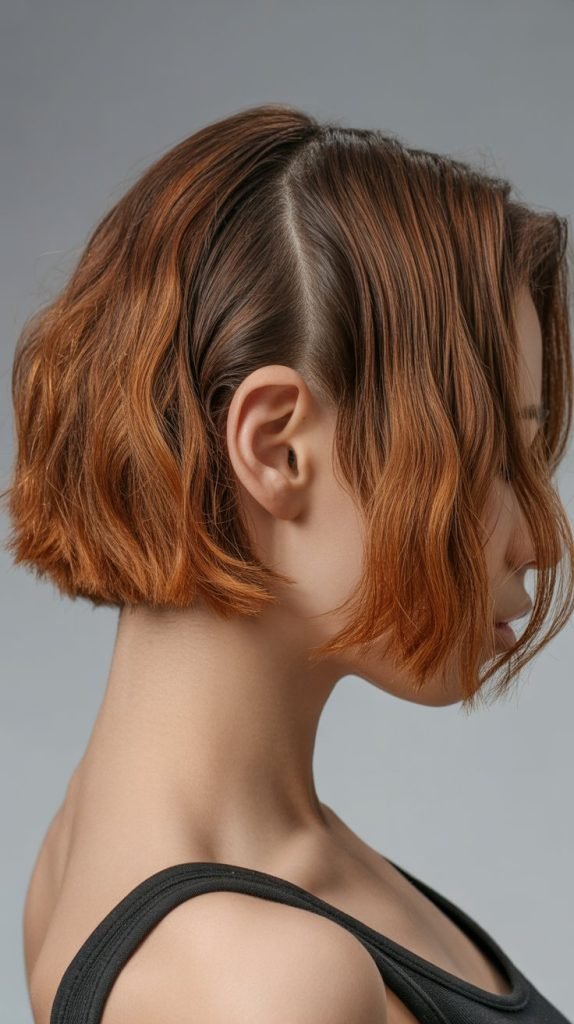 5. Textured Blunt Bob with Internal Layering