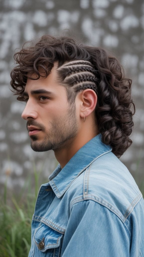 . Curly Mullet with Braids