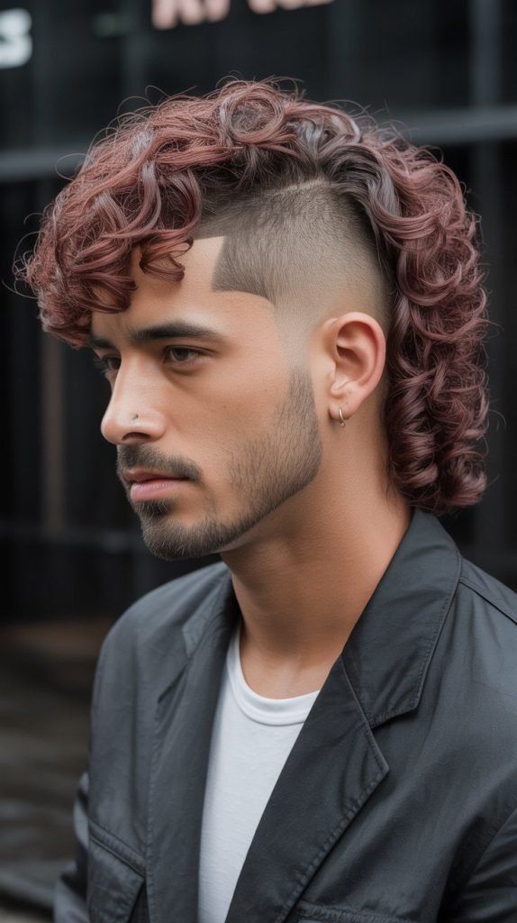  Curly Mullet with Undercut