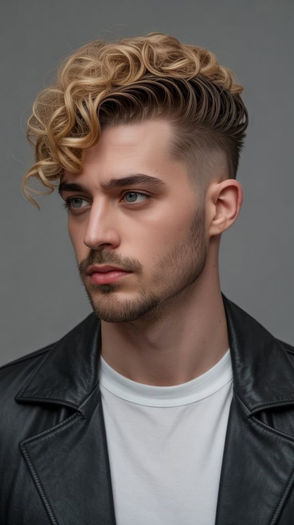  Curly Pompadour Mullet