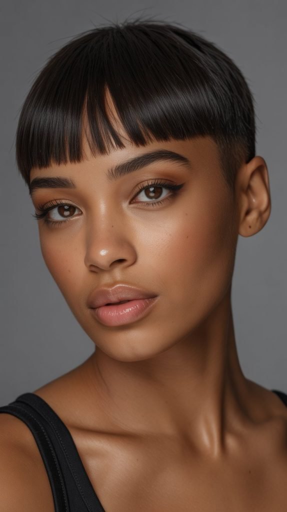 13. Micro Fringe with Short Hair