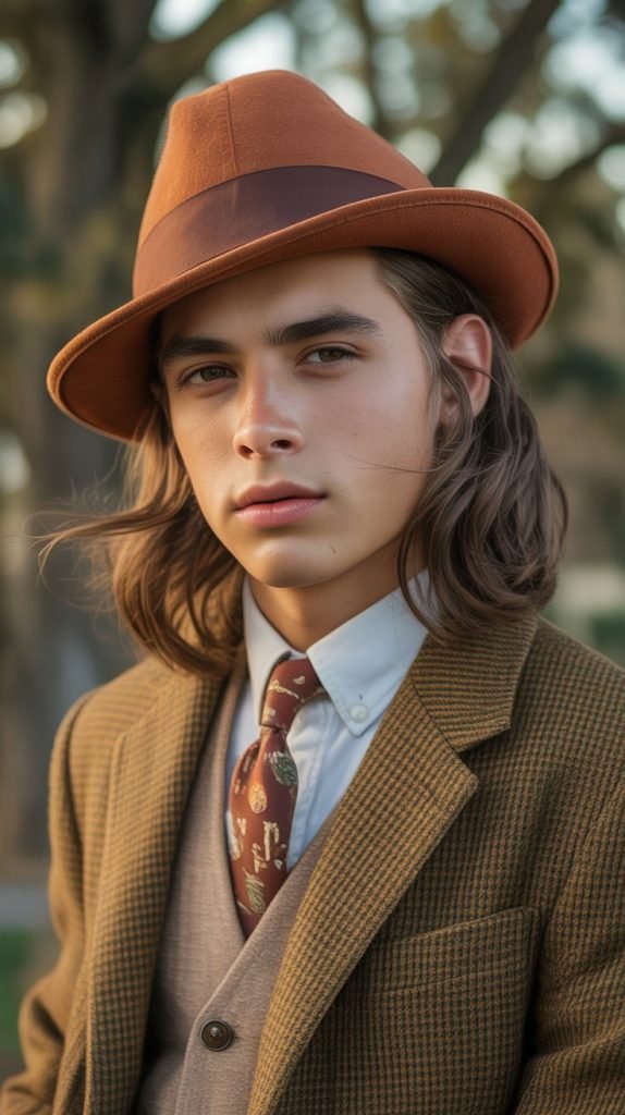 Long Hair with Vintage-Inspired Styling