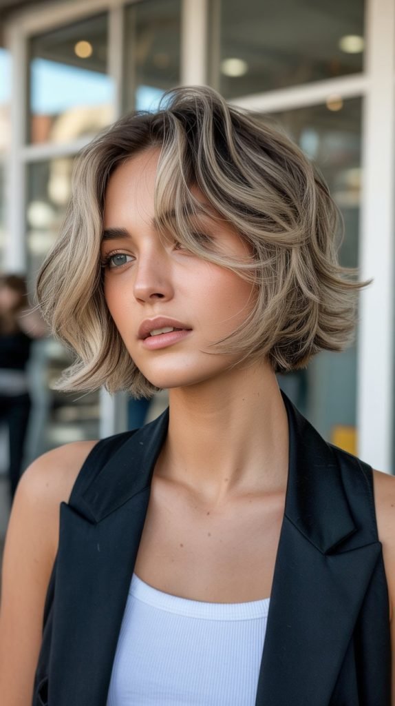 The Textured Choppy Neck Bob