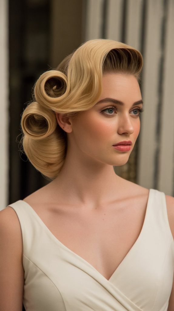 Victory Roll Inspired Updo