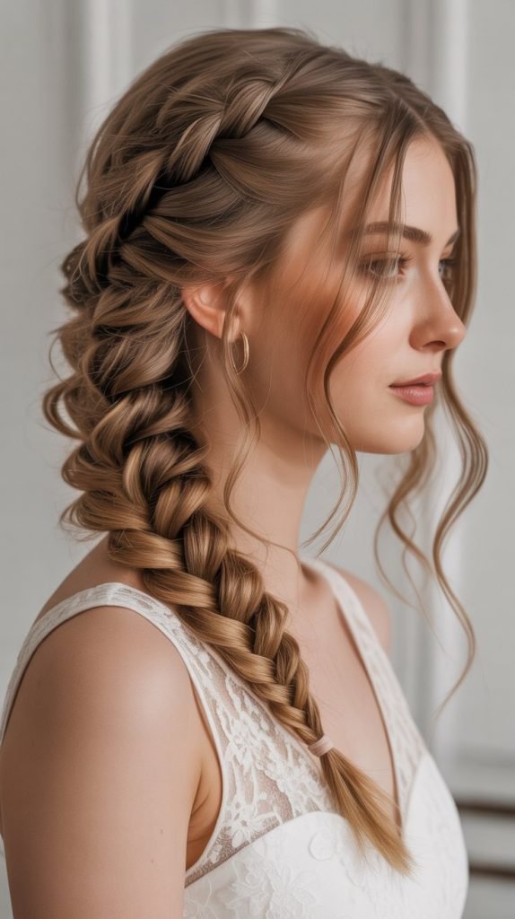  Romantic Side Braid with Tucked Finish