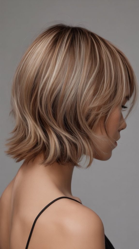 Layered Blunt Bob with Textured Ends