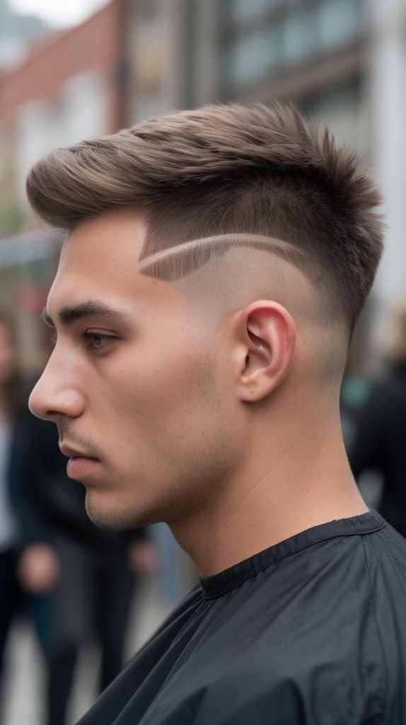 Short Curly Top with Fade