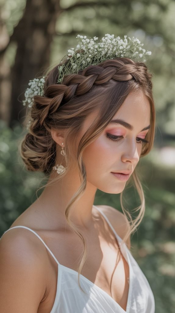  Braided Flower Crown Updo