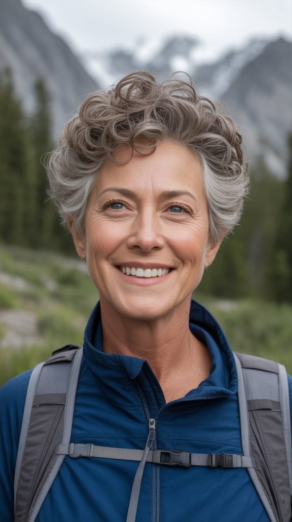 Natural Curly Pixie with Texture