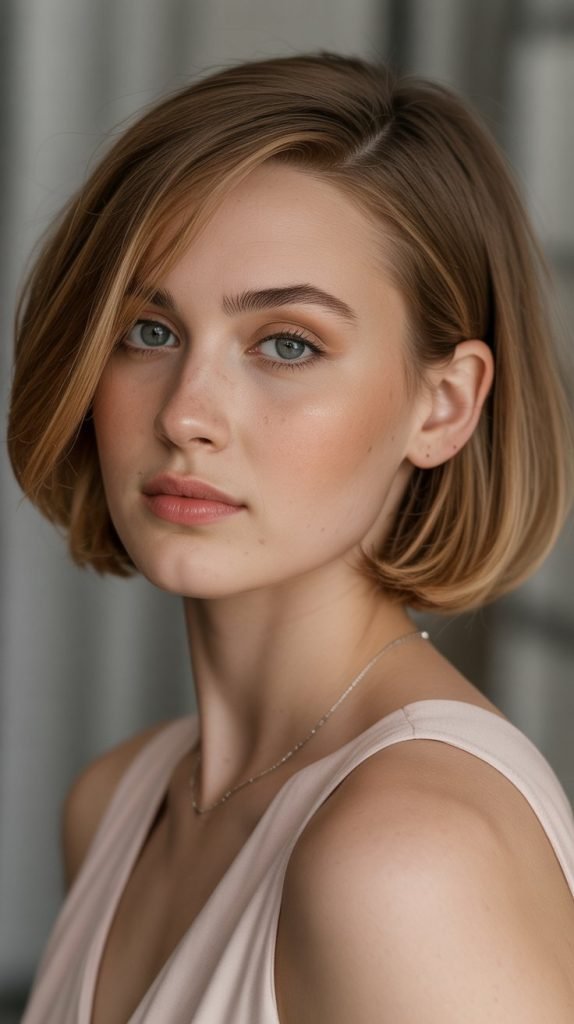 Side-Swept Bangs with Ear-Length Bob