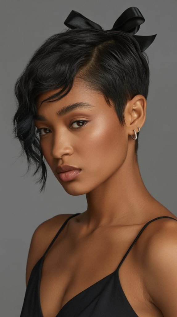 19. Asymmetrical Pixie with Back Bow