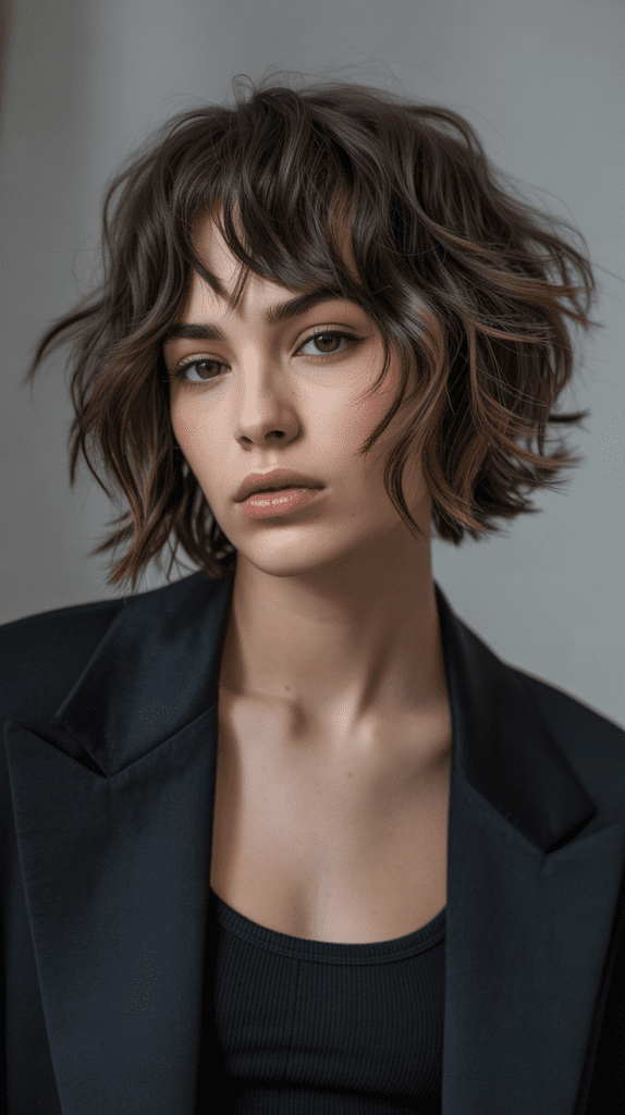 Messy Bob with Choppy Micro Bangs