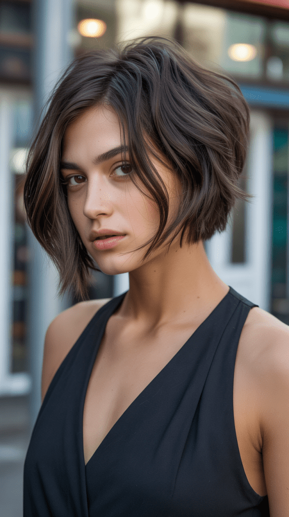 Edgy Layered Bob with Undercut Details
