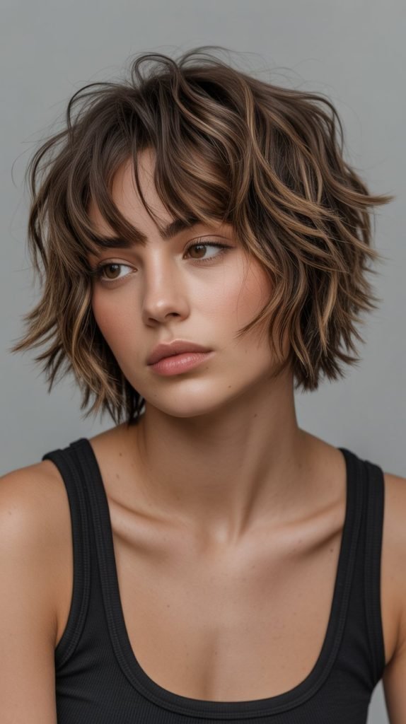  Choppy Bob with Edgy Bangs