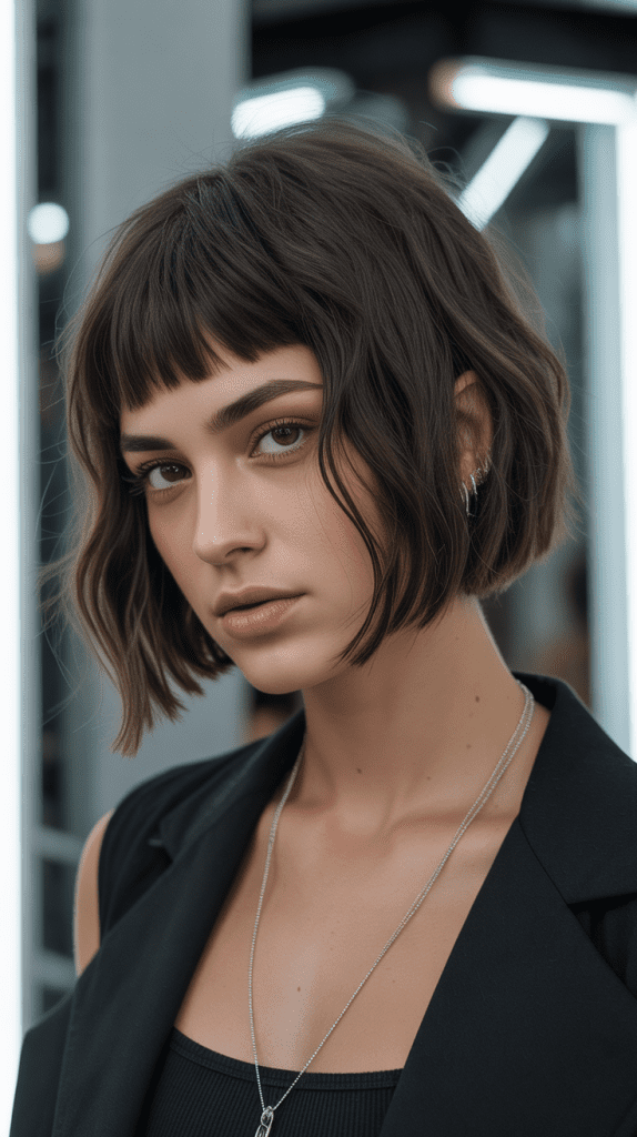 Angled Bob with Choppy Micro Bangs