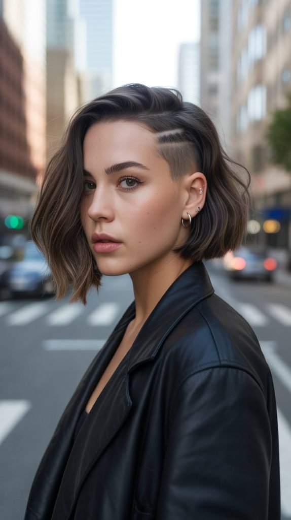 Edgy Bob with Undercut Details