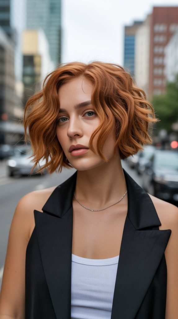 Choppy Layered Jawline Bob