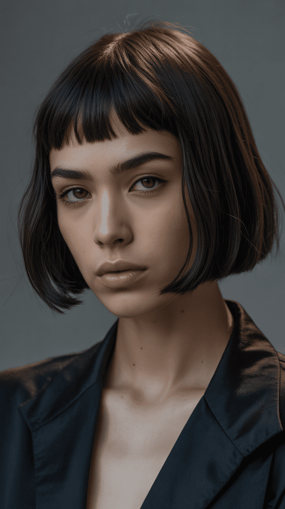 Blunt Jaw-Length Bob with Micro Bangs