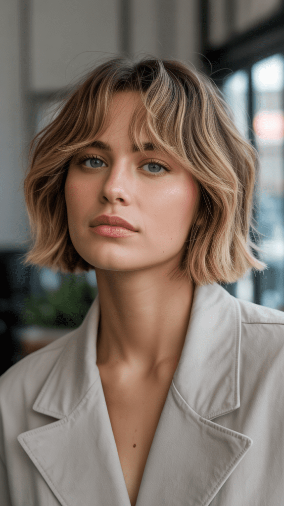  Angled Bob with Tousled Bangs
