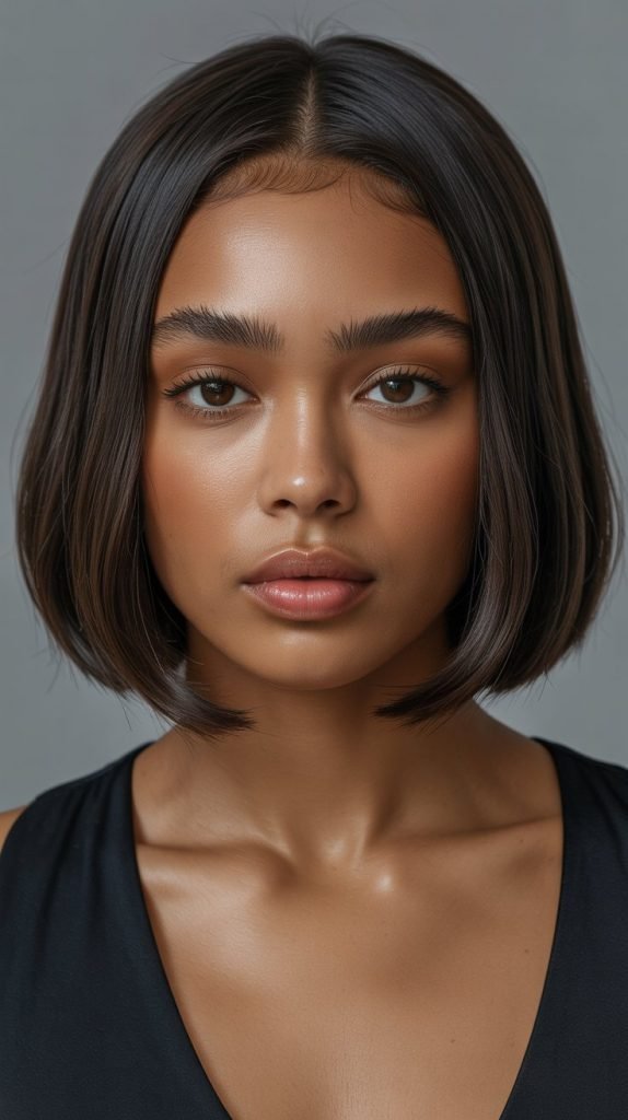  Sleek Bob with Middle Part